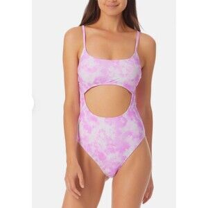 California Waves Juniors Printed Cutout One-Piece Swimsuit Women's Swimsuit L